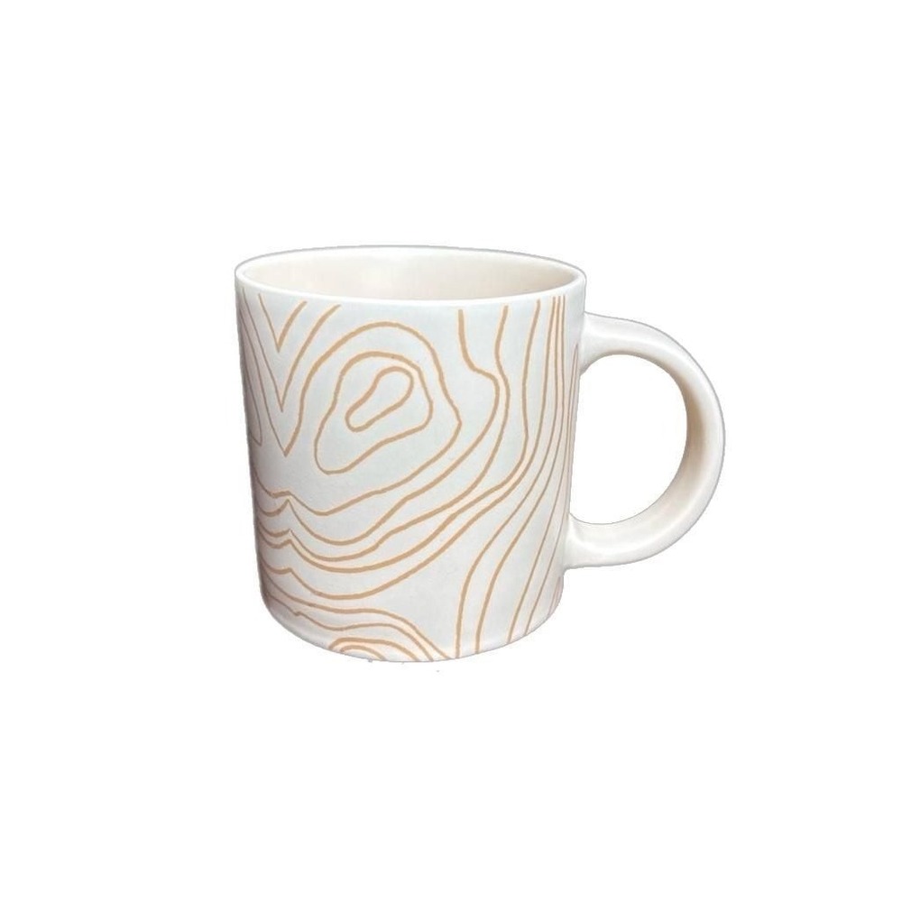 Whitney Kerney for Causebox Beige Topography Wood Grain Coffee Mug